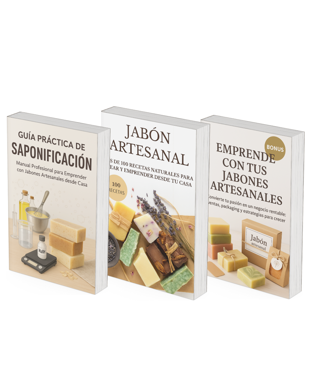 Pack 3 en 1: Aprende a hacer jabones artesanales y emprende desde casa